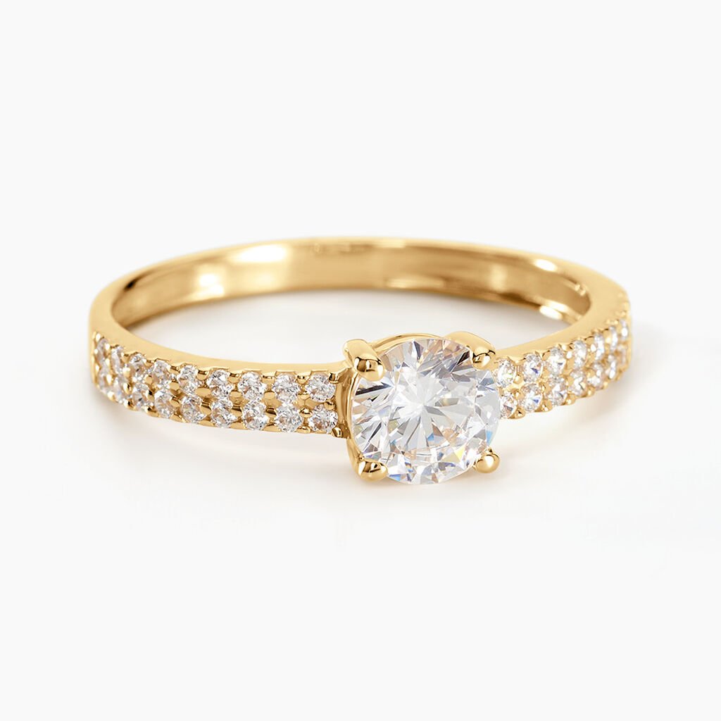 Bague Solitaire Dayna Or Jaune Oxyde De Zirconium - Bagues solitaires Femme | Histoire d&rsquo;Or