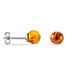 Boucles D'oreilles Puces Brunhild Argent Blanc Ambre - Boucles d'oreilles fantaisie Femme | Histoire d’Or