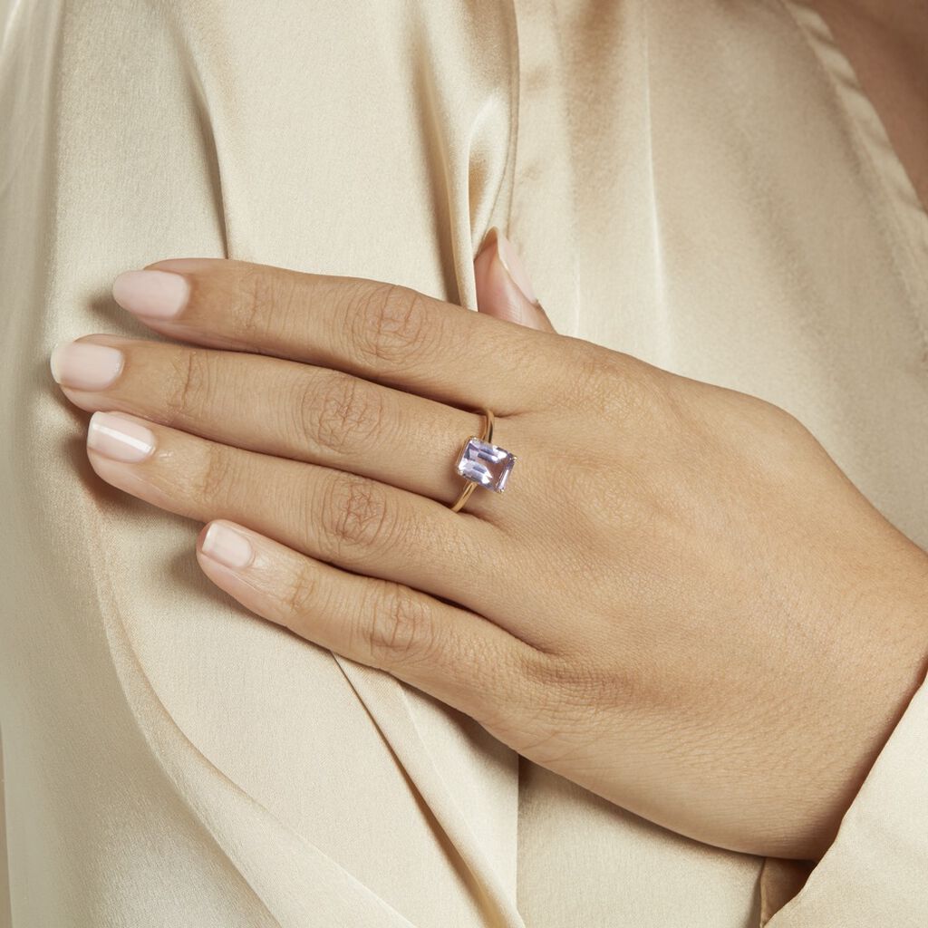 Bague Or Jaune Faraj Amethyste - Bagues solitaires Femme | Histoire d’Or