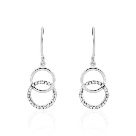 Boucles D'oreilles Pendantes Isabel Argent Blanc Oxyde De Zirconium - Boucles d'oreilles fantaisie Femme | Histoire d’Or
