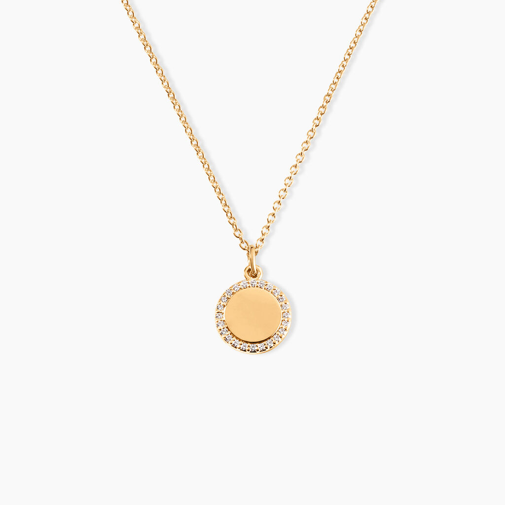 Collier Nehemiah Plaque Or Oxyde De Zirconium - Colliers fantaisie Femme | Histoire d&rsquo;Or