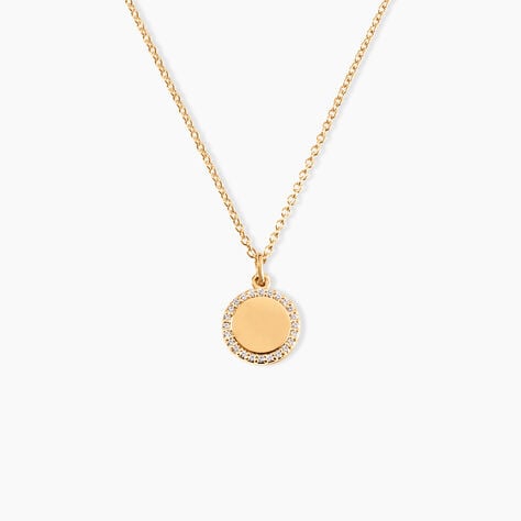 Collier Nehemiah Plaque Or Oxyde De Zirconium - Colliers fantaisie Femme | Histoire d&rsquo;Or