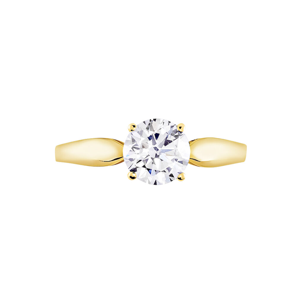 Bague Solitaire Illyana Or Jaune Oxyde De Zirconium - Bagues solitaires Femme | Histoire d’Or