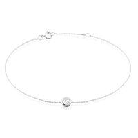 Bracelet Columbine Or Blanc Oxyde De Zirconium Blanc