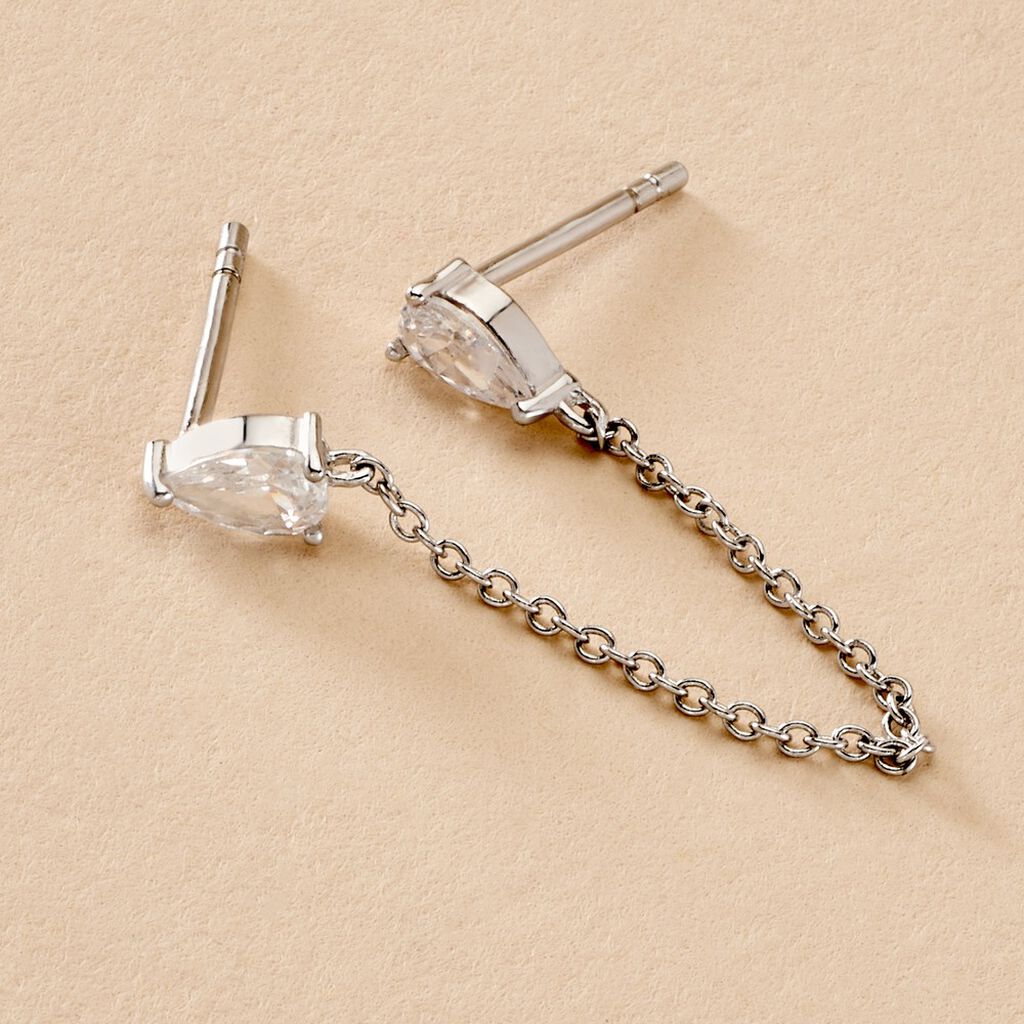 Bijou D'oreille Unitaire Eclat D'Aurore Argent Blanc Oxyde De Zirconium - Piercings d'oreilles Femme | Histoire d&rsquo;Or