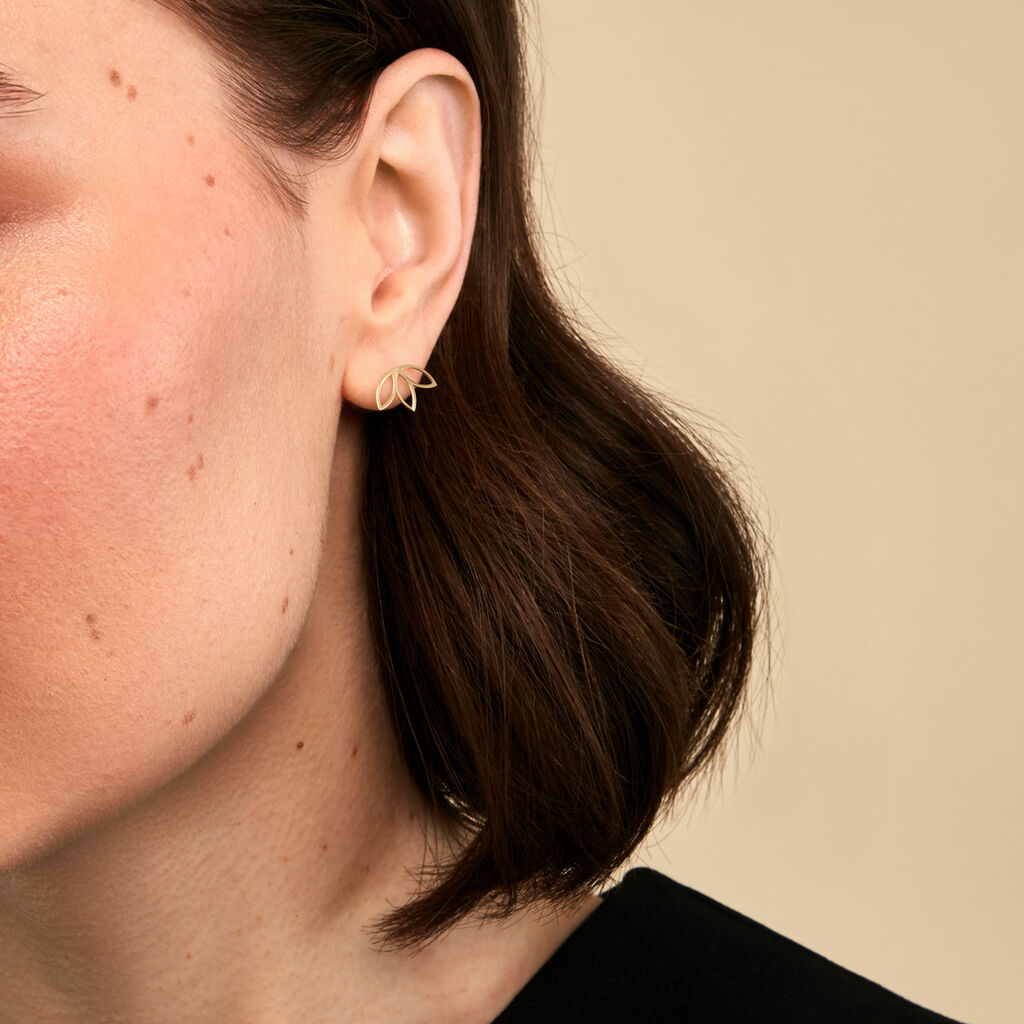 Boucles D'Oreilles Puces Bertram Or Jaune - Clous d'oreilles Femme | Histoire d&rsquo;Or