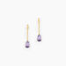 Boucles D'oreilles Pendantes Goutte Or Jaune Amethyste - Boucles d'oreilles pendantes Femme | Histoire d’Or