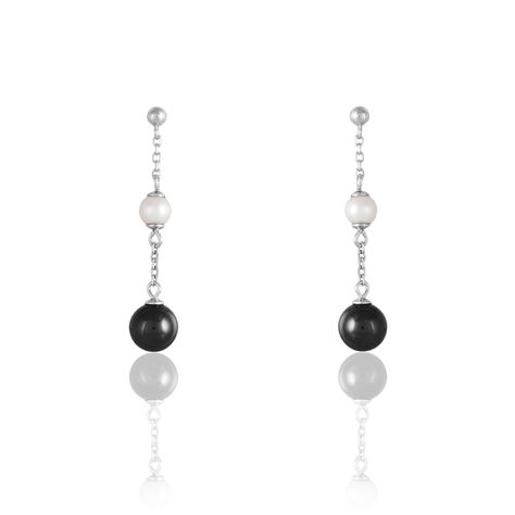 Boucles D'oreilles Pendantes Lucia Cera Argent Blanc Perle De Culture - Boucles d'oreilles fantaisie Femme | Histoire d’Or
