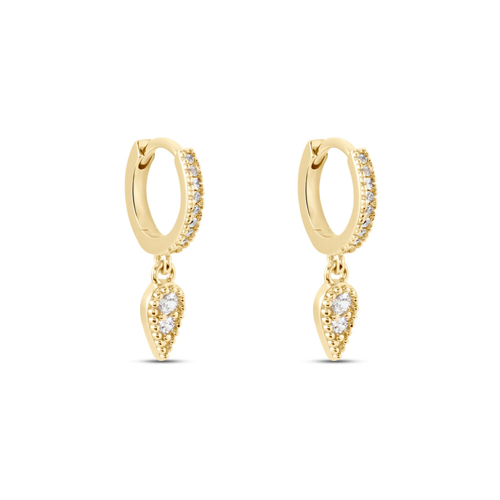 Créoles Lilibeth Plaqué Or Jaune Oxyde De Zirconium Oxyde - Boucles d'oreilles créoles Femme | Histoire d’Or