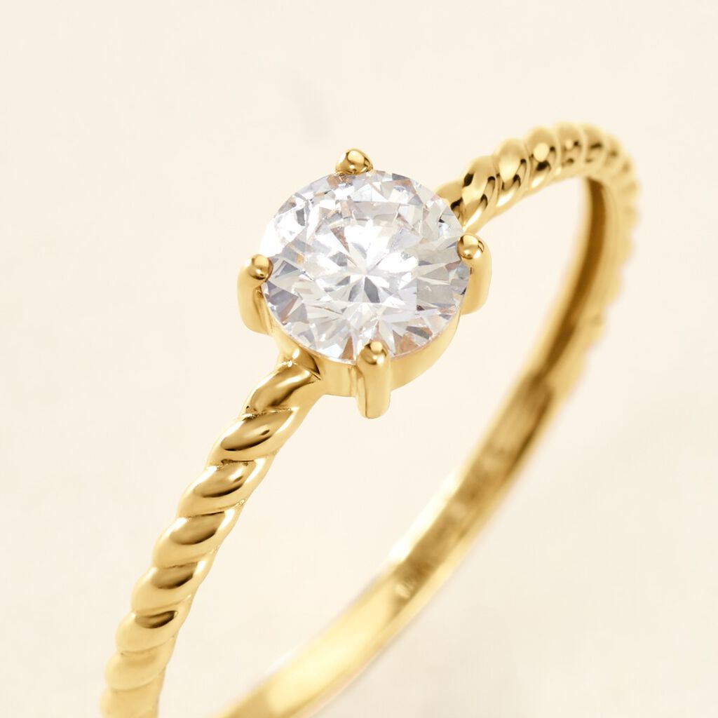 Bague Cymbeline Or Jaune Oxyde De Zirconium - Bagues solitaires Femme | Histoire d&rsquo;Or