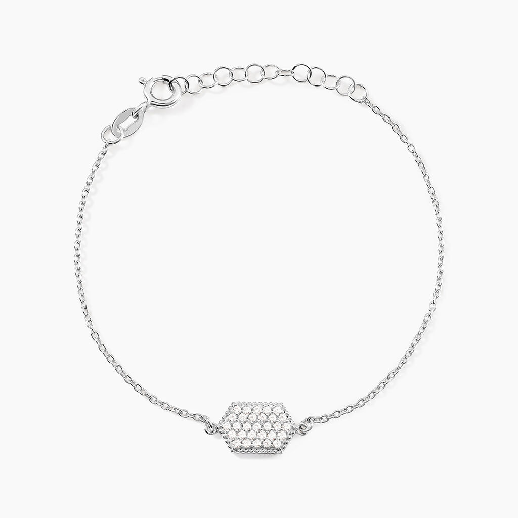 Bracelet Nawele Argent Blanc Oxyde De Zirconium - Bracelets Femme | Histoire d&rsquo;Or