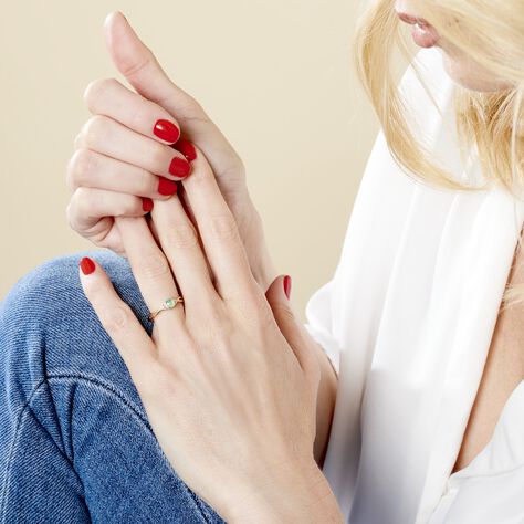 Bague Or Jaune Cassie Emeraude Et Diamant - Bagues solitaires Femme | Histoire d’Or