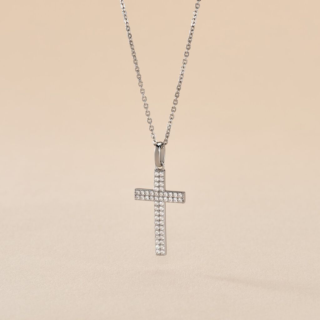 Collier Carola Argent Blanc Oxyde De Zirconium - Colliers fantaisie Femme | Histoire d&rsquo;Or