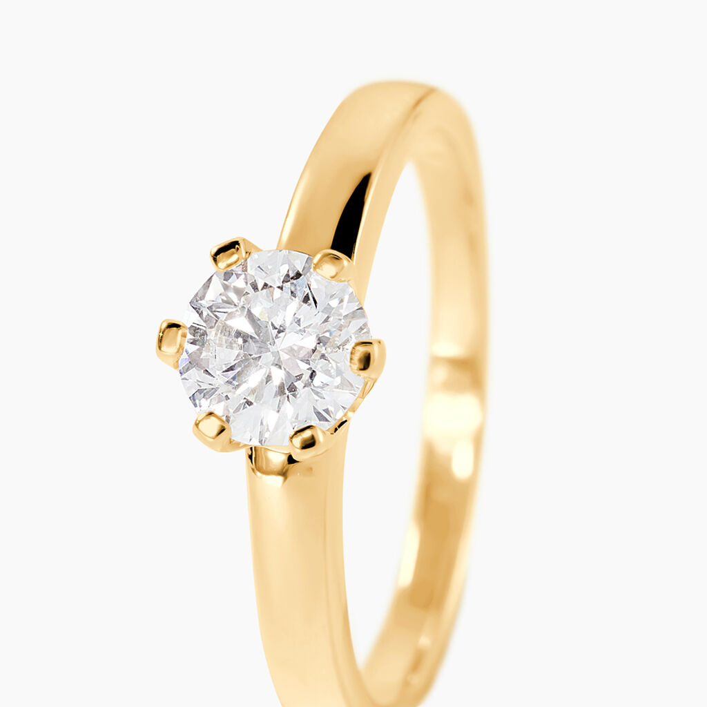 Bague Solitaire Or Jaune Diamant Synthetique - Bagues solitaires Femme | Histoire d&rsquo;Or