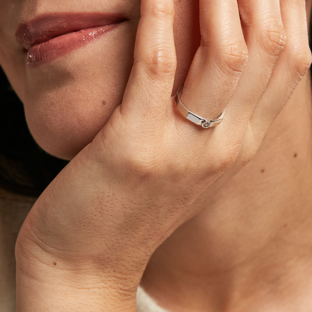 Bague Ishtar Argent Blanc Oxyde De Zirconium - Bagues solitaires Femme | Histoire d’Or