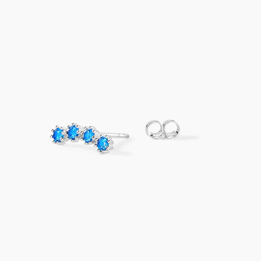 Boucles D'oreilles Puces Karrie Argent Blanc Oxyde De Zirconium - Boucles d'oreilles fantaisie Femme | Histoire d&rsquo;Or