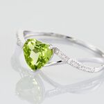 Bague Clothilde Or Blanc Peridot Et Oxyde - Bagues solitaires Femme | Histoire d&rsquo;Or