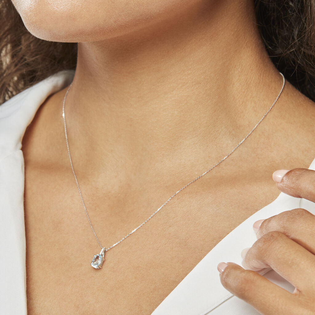Collier Audea Or Blanc Topaze Et Oxyde De Zirconium - Colliers Femme | Histoire d’Or
