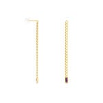 Boucles D'oreilles Pendantes Chain Or Jaune Am&eacute;thyste - Boucles d'oreilles pendantes Femme | Histoire d&rsquo;Or