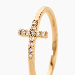 Bague Fatos Plaqu&eacute; Or Jaune Oxyde De Zirconium - Bagues avec pierre Femme | Histoire d&rsquo;Or