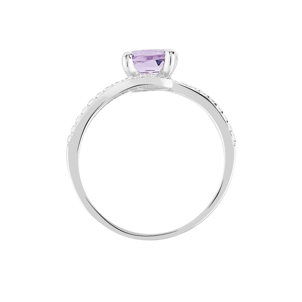 Bague Loriane Or Blanc Amethyste Et Oxyde De Zirconium - Bagues solitaires Femme | Histoire d’Or