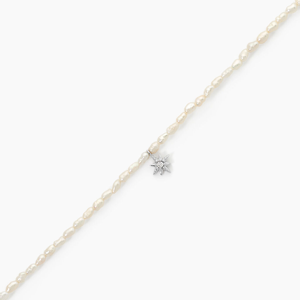 Bracelet Shelah Argent Blanc Perle De Culture Oxyde De Zirconium - Bracelets Femme | Histoire d&rsquo;Or