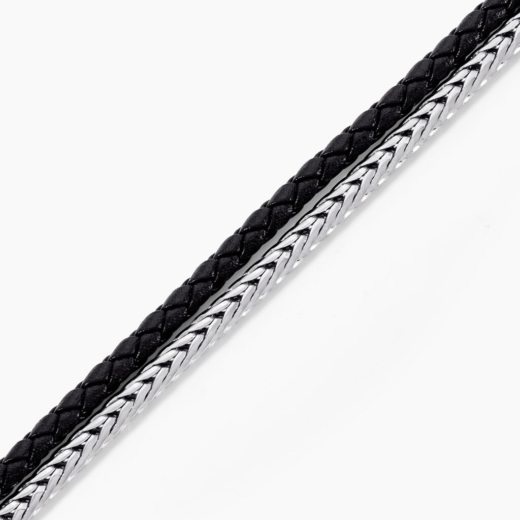 Bracelet Elio Acier Blanc - Bracelets cordon Homme | Histoire d&rsquo;Or
