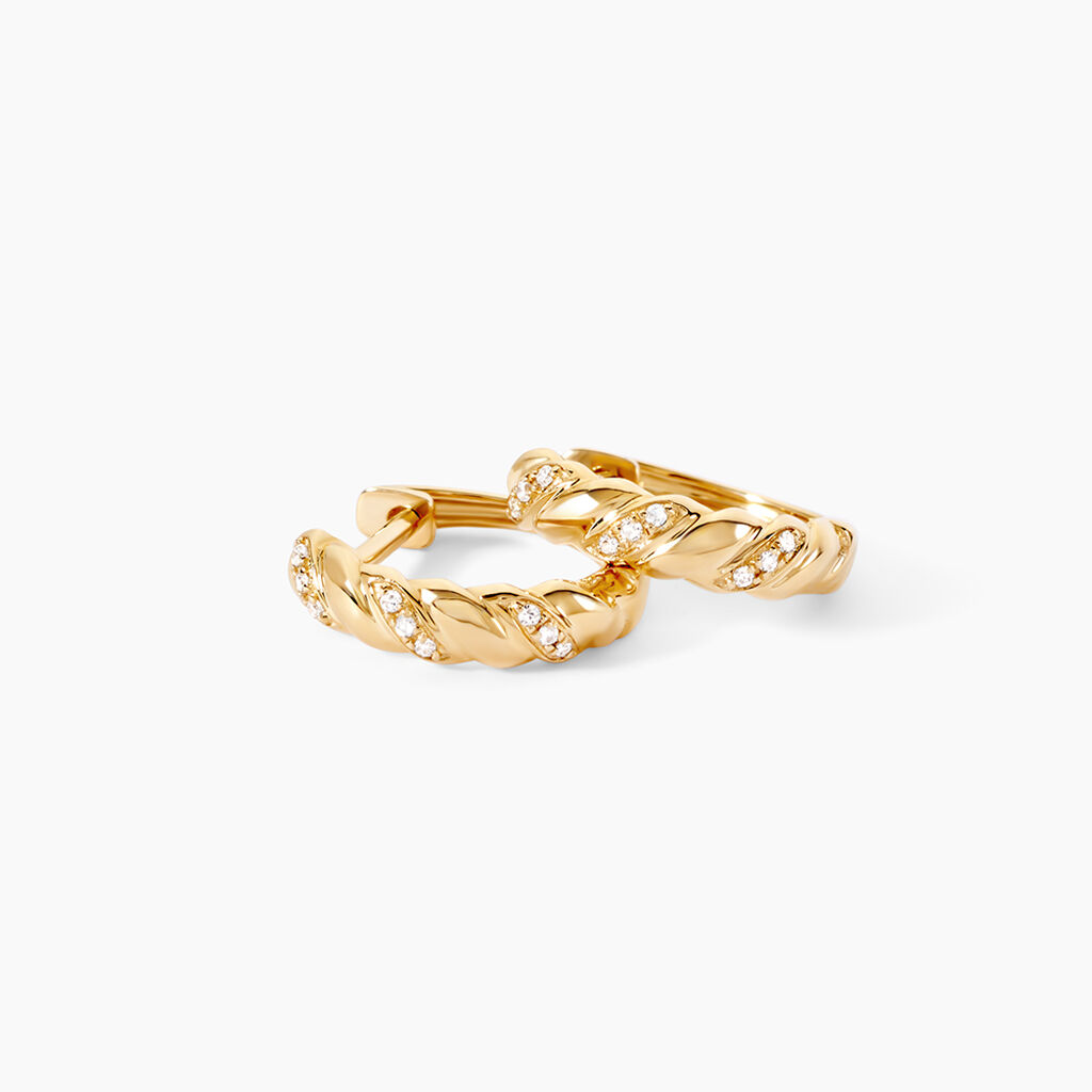 Cr&eacute;oles Ahriman Or Jaune Diamant - Boucles d'oreilles cr&eacute;oles Femme | Histoire d&rsquo;Or