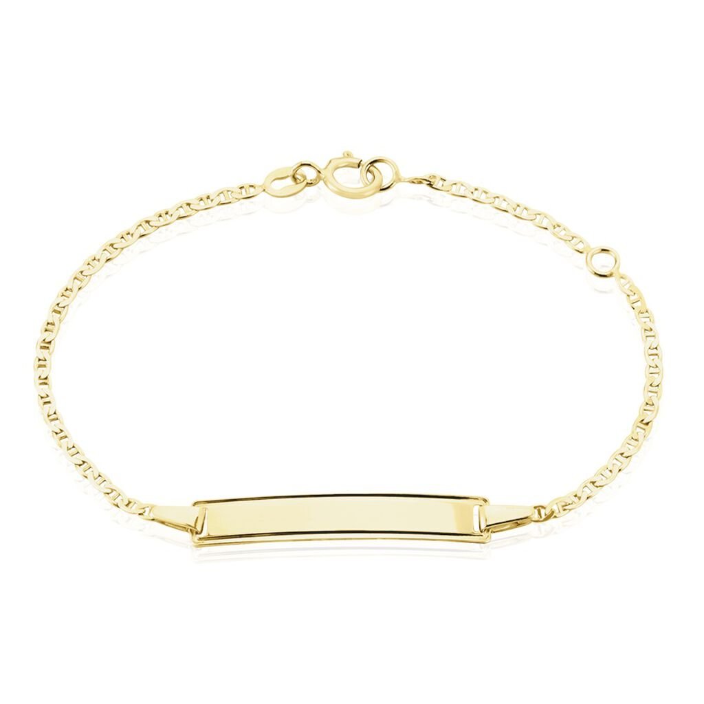Bracelet Identit&eacute; Fanelia Maille Marine Or Jaune - Bracelets Communion Enfant | Histoire d&rsquo;Or