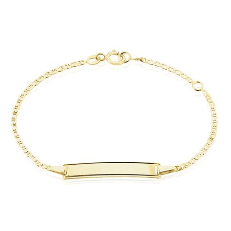 Bracelet Identit&eacute; Fanelia Maille Marine Or Jaune - Bracelets Communion Enfant | Histoire d&rsquo;Or