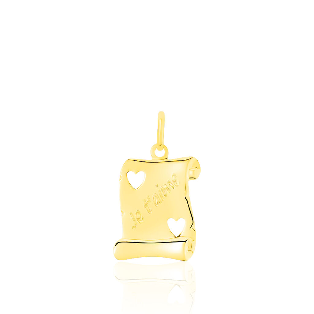 Pendentif Sirona Parchemin Message Or Jaune - Pendentifs Famille | Histoire d’Or