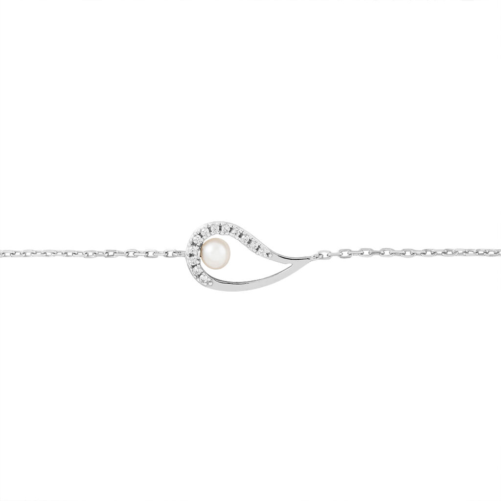 Bracelet Akiko Argent Blanc Perle De Culture Et Oxyde De Zirconium - Bracelets Femme | Histoire d’Or