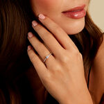 Bague Hemera Ld Platine Blanc Diamant Synth&eacute;tique - Bagues solitaires Femme | Histoire d&rsquo;Or