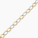 Bracelet Joice Maille Altern&eacute;e Et Godronne Or Bicolore - Bracelets cha&icirc;ne Femme | Histoire d&rsquo;Or