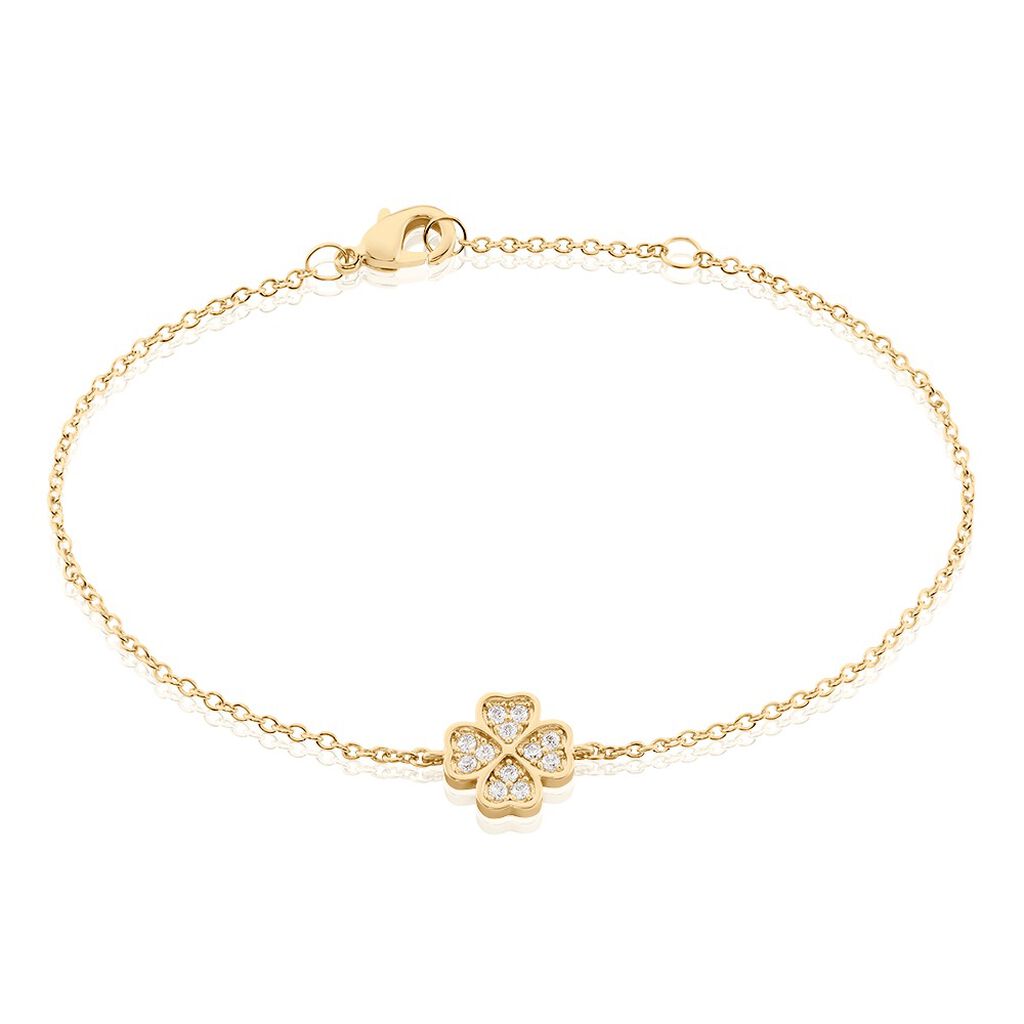 Bracelet Rhosyn Plaqué Or Jaune Oxyde De Zirconium