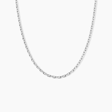 Cha&icirc;ne Claudine Maille For&ccedil;at Argent Blanc - Chaines Famille | Histoire d&rsquo;Or