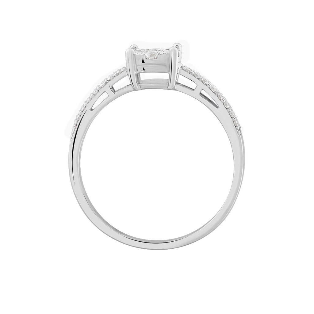 Bague Julia Or Blanc Diamant Synthetique - Bagues solitaires Femme | Histoire d’Or