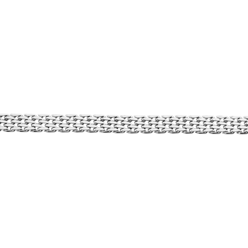 Collier Metropolitan Maille Fantaisie Acier Blanc - Colliers fantaisie Femme | Histoire d’Or