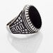 Bague Argent Blanc Thimeo Agathe Noire - Bagues solitaires Homme | Histoire d’Or