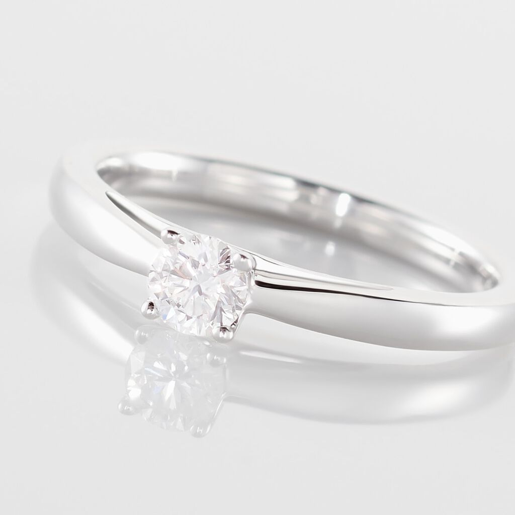 Bague Solitaire Iris Or Blanc Diamant - Bagues solitaires Femme | Histoire d&rsquo;Or