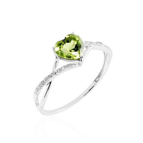 Bague Clothilde Or Blanc Peridot Et Oxyde - Bagues solitaires Femme | Histoire d’Or