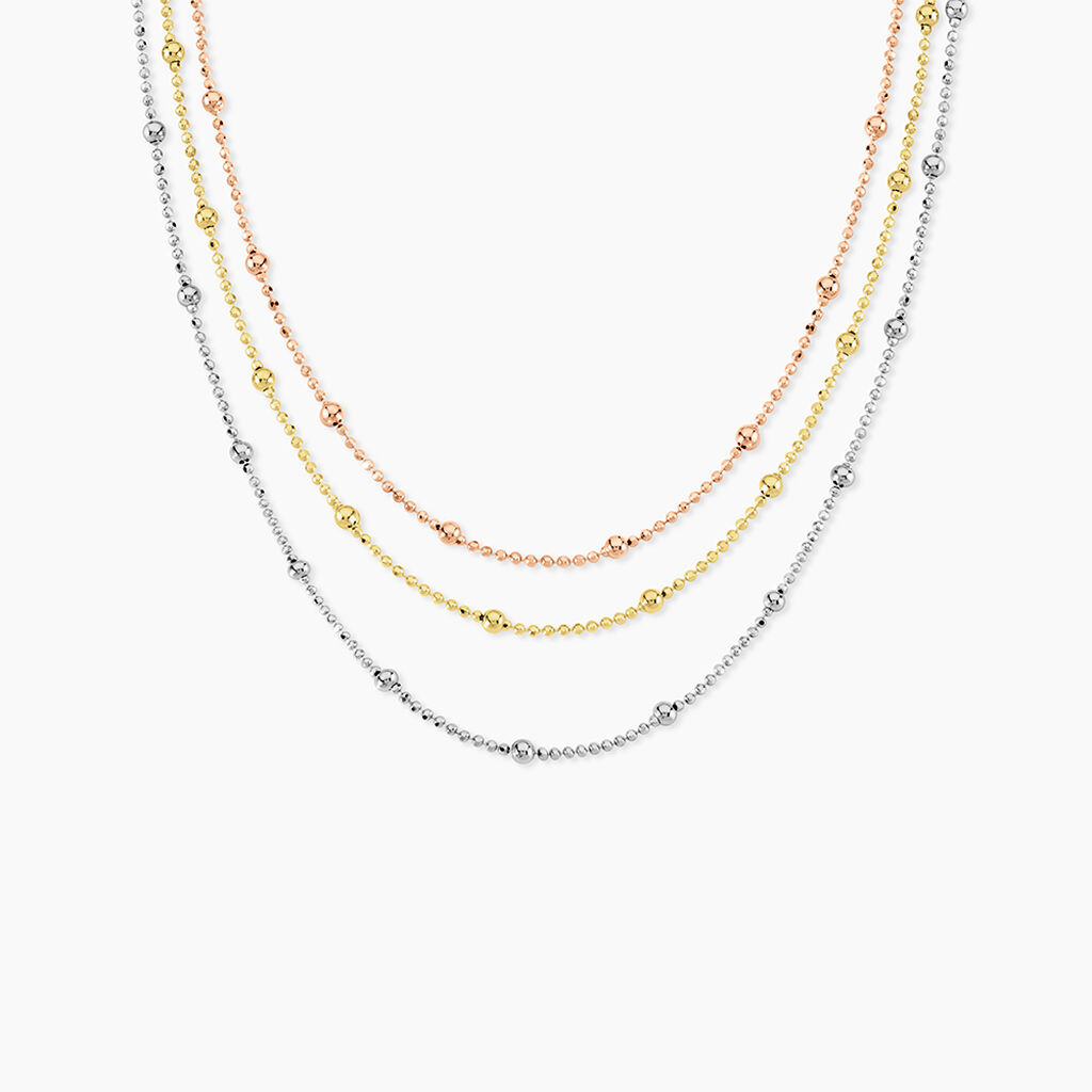Collier Daralea Argent Tricolore - Bijoux sans pierre Femme | Histoire d&rsquo;Or