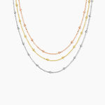 Collier Daralea Argent Tricolore - Bijoux sans pierre Femme | Histoire d&rsquo;Or