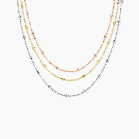 Collier Daralea Argent Tricolore - Bijoux sans pierre Femme | Histoire d&rsquo;Or