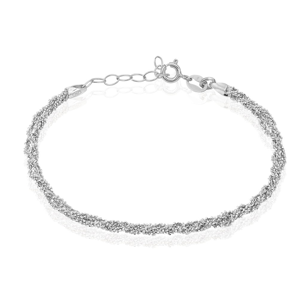 Bracelet Abie Torsade Argent Blanc