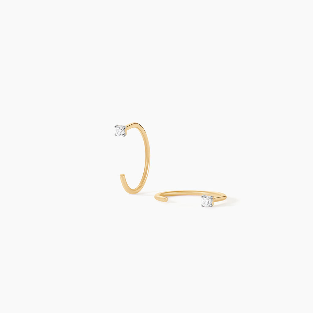 Boucles D'Oreilles Puces Nefertari Or Jaune Oxyde De Zirconium - Clous d'oreilles Femme | Histoire d&rsquo;Or