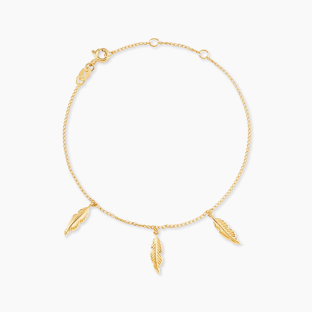 Bracelet Indian Nature Feuilles Or Jaune - Bracelets Femme | Histoire d&rsquo;Or
