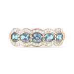 Bague Margaux Or Rose Aigue Marine Et Diamant - Bagues avec pierre Femme | Histoire d&rsquo;Or