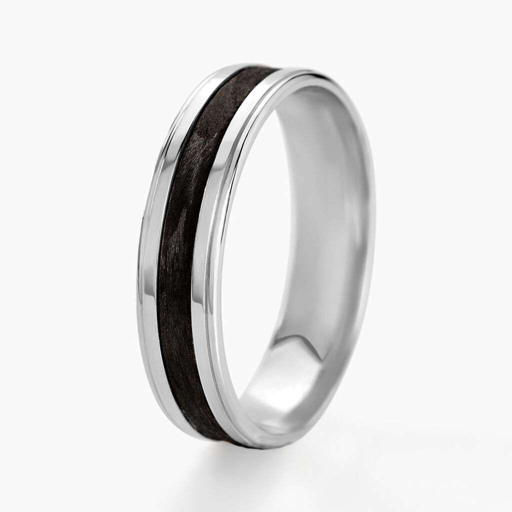 Alliance Dorianne Ruban Plat Argent Blanc - Alliances Homme | Histoire d’Or