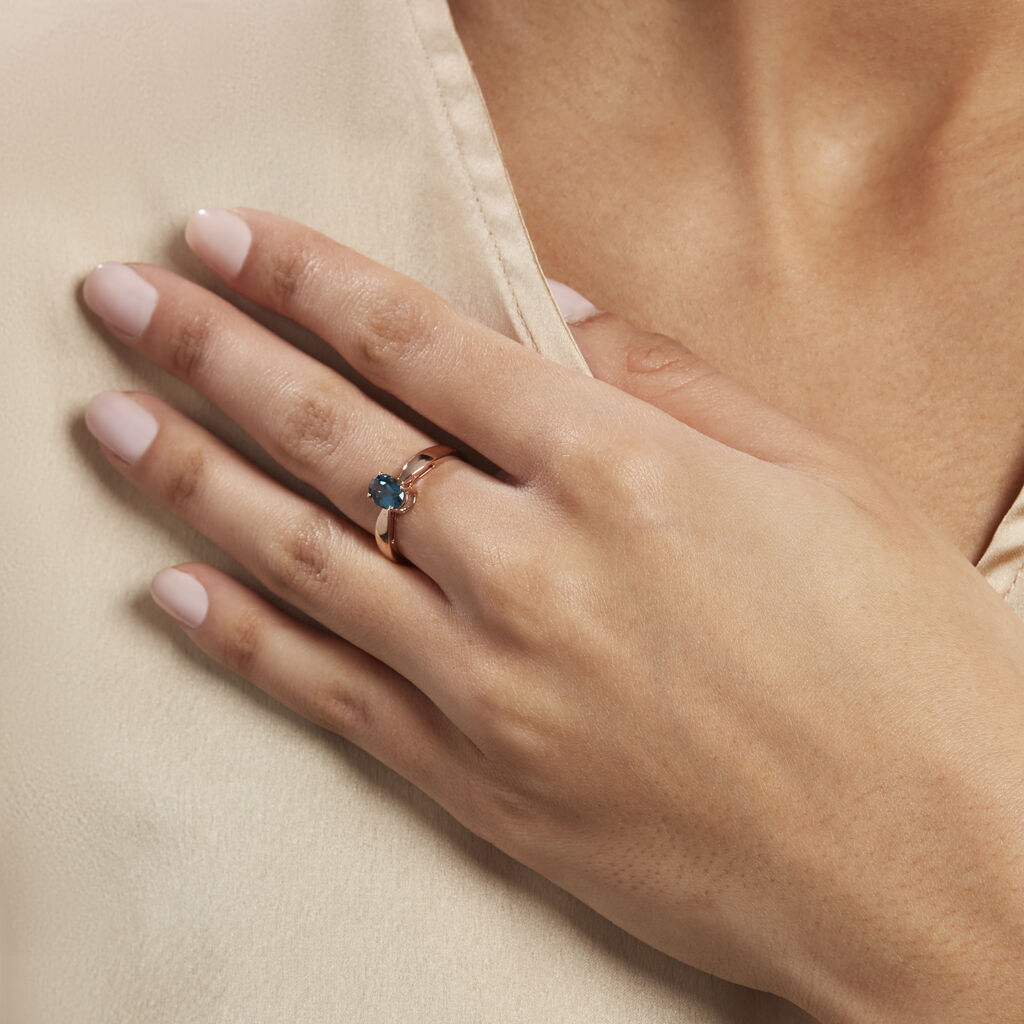 Bague Arzula Or Rose Topaze - Bagues solitaires Femme | Histoire d’Or